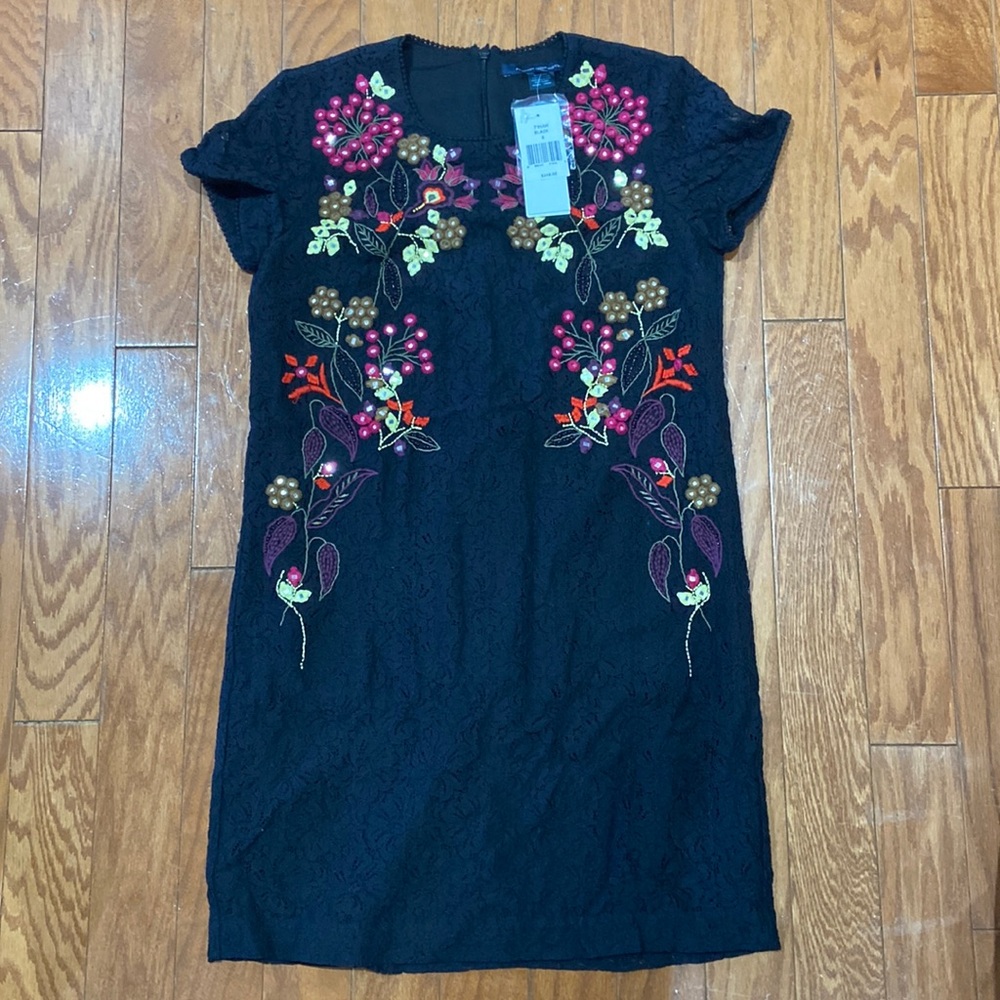 NWT French Connection beaded embroidered floral dress